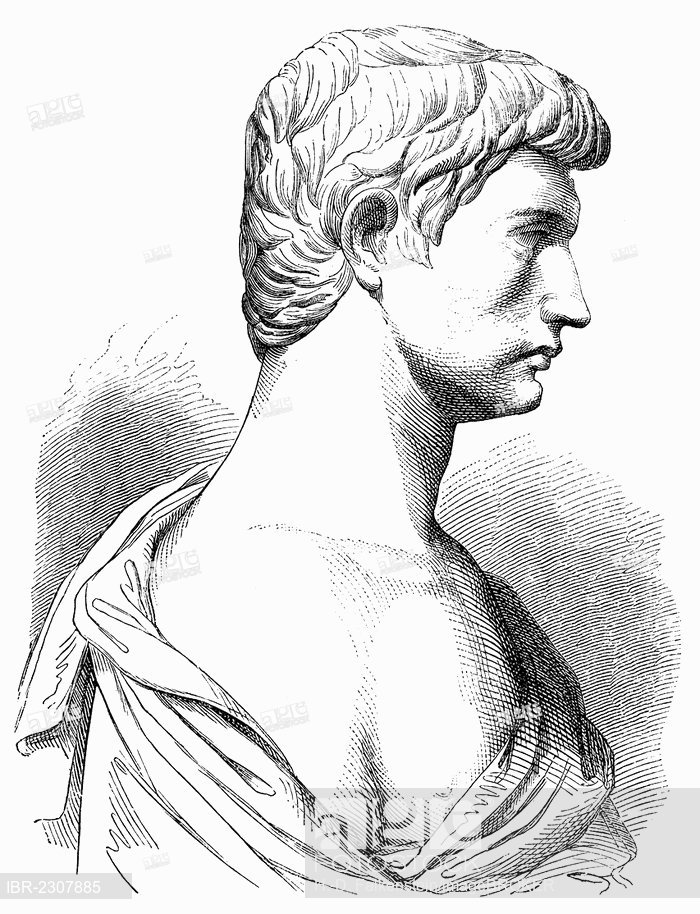 700x914 Historical Drawing From The 19th Century, Portrait Of Marcus