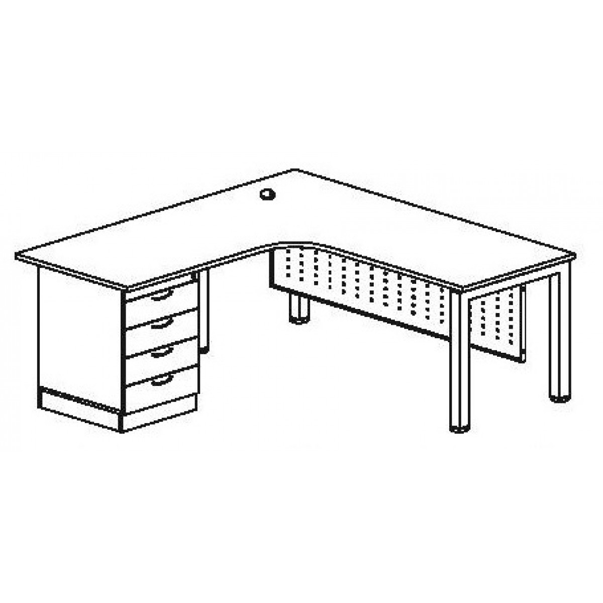 1200x1200 L Shape Table Cw Matrix U Leg Amp Fixed Pedestal 4d (U Series