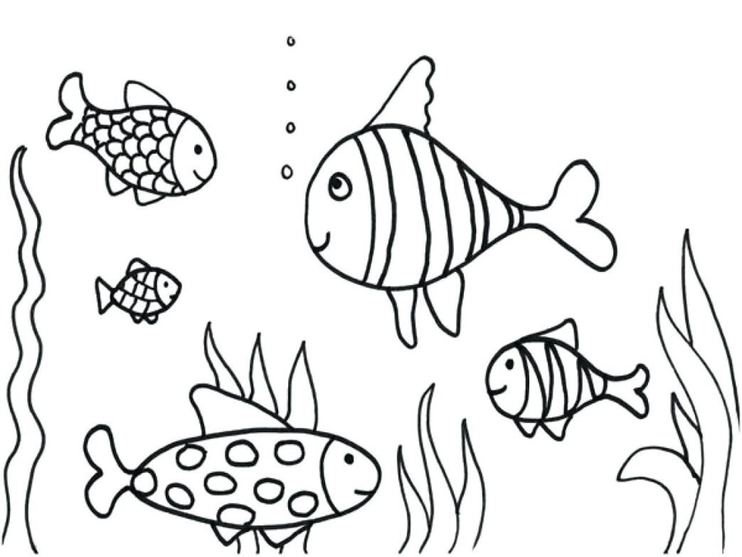 1043x782 Empty Fish Bowl Coloring Page Inspirational Aquarium Fish Drawing