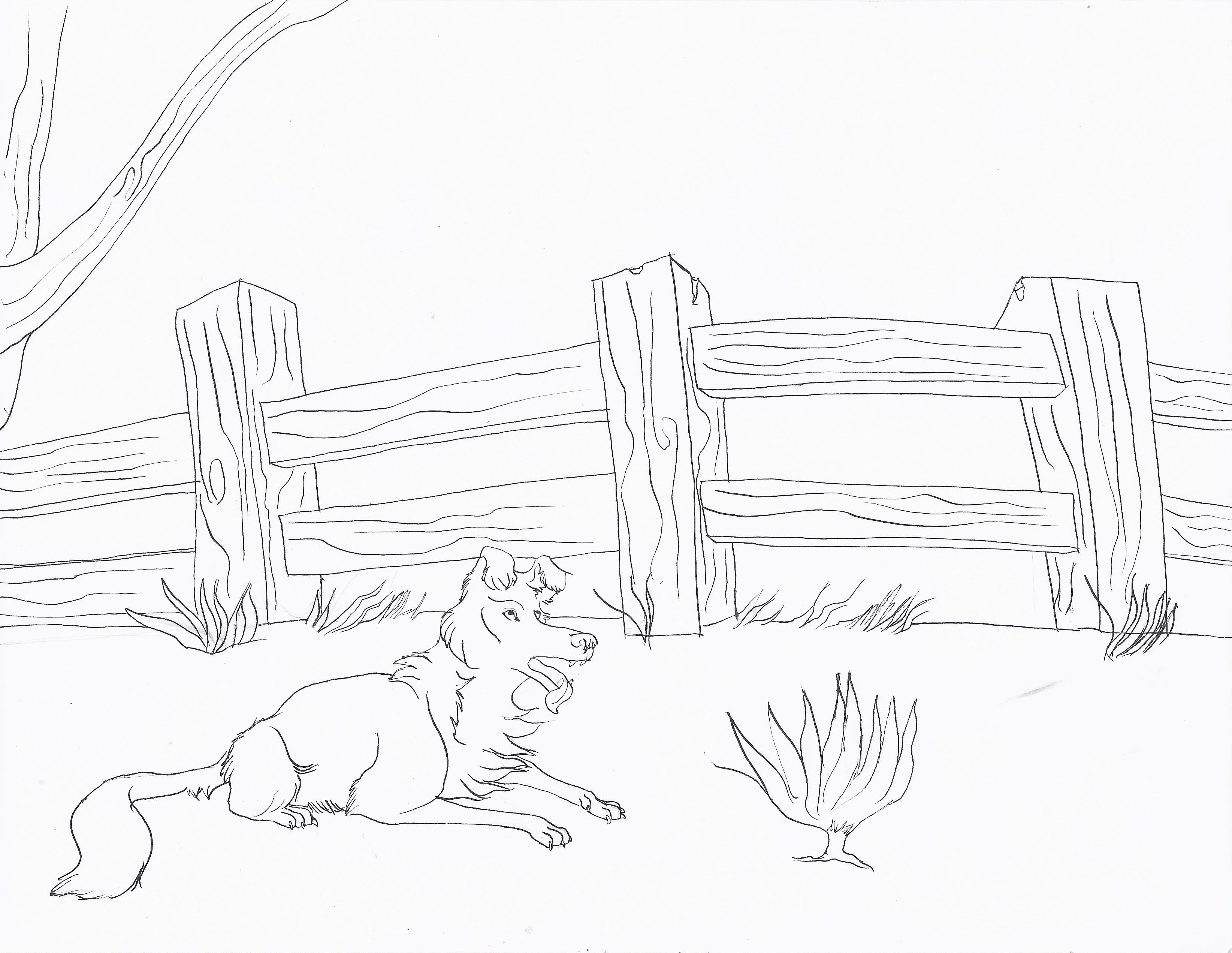 3288x2542 Dog Rest Fence Place Weasyl