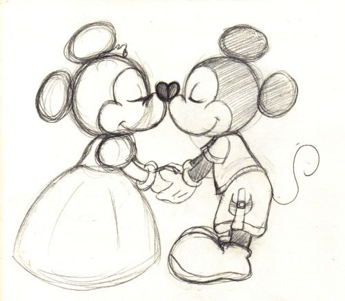 500x436 Disney Sketch Drawings Of Mickey Mouse