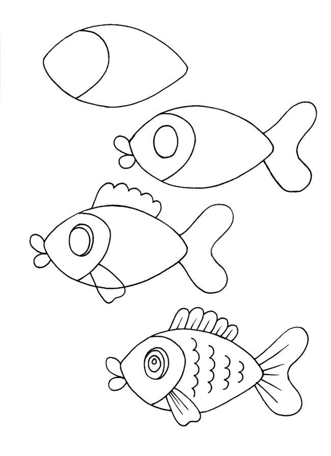 650x895 Easy Fish Drawings
