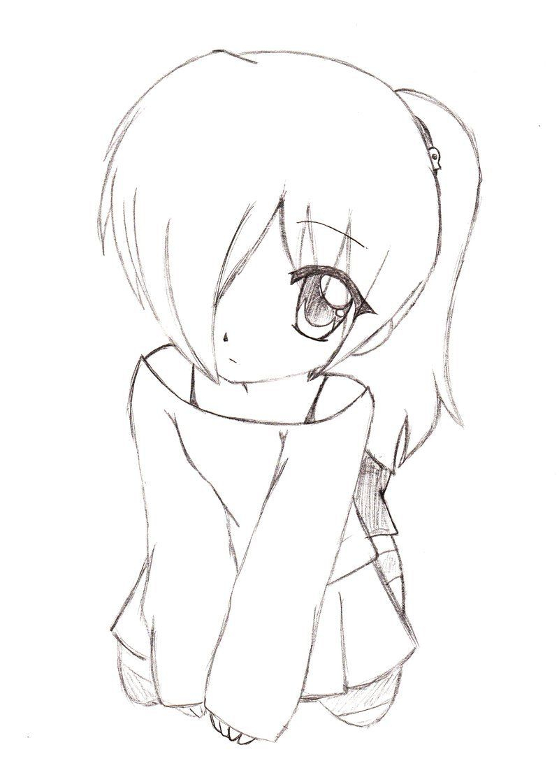 800x1089 Anime Girl To Draw Chibi Body Outline