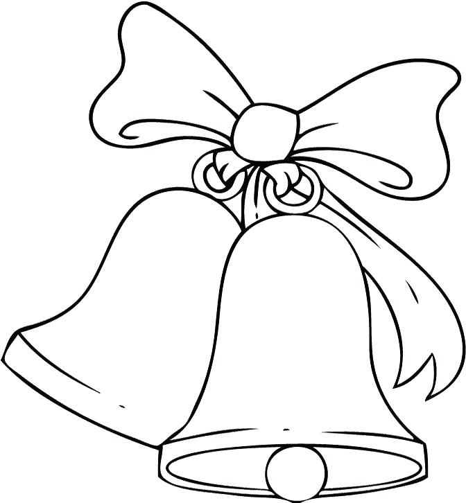 672x726 Bell Coloring Pages Bell Ribbon Drawing Merry Amp Happy Tinkerbell