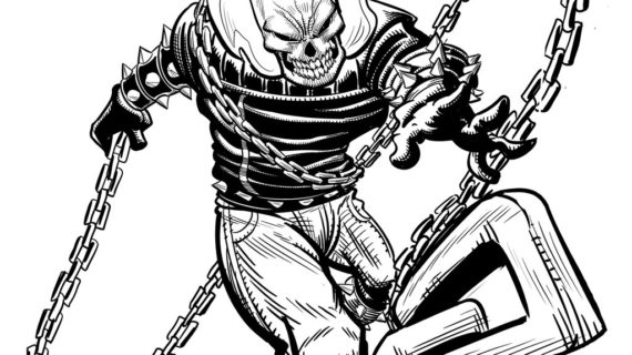570x320 Ghost Rider Pencil Sketch Ghost Rider Artwork Sketch