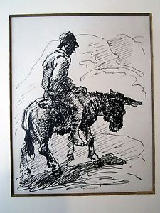 225x300 Donkey Rider Drawing By Eugene Higgins Ebay