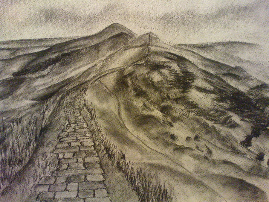 900x675 Mam Tor Ridge Drawing By Jebus139