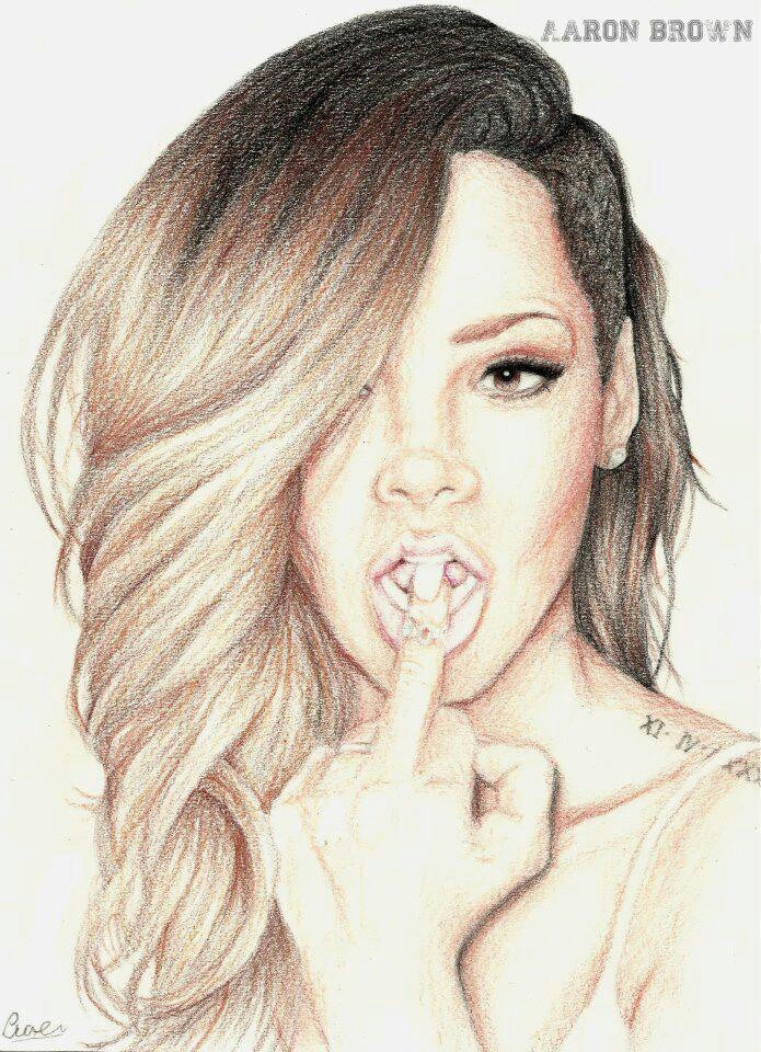 695x960 New Easy Rihanna Drawings