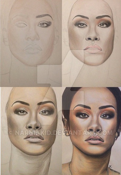 400x579 Rihanna Step By Step Drawing By Narniakid