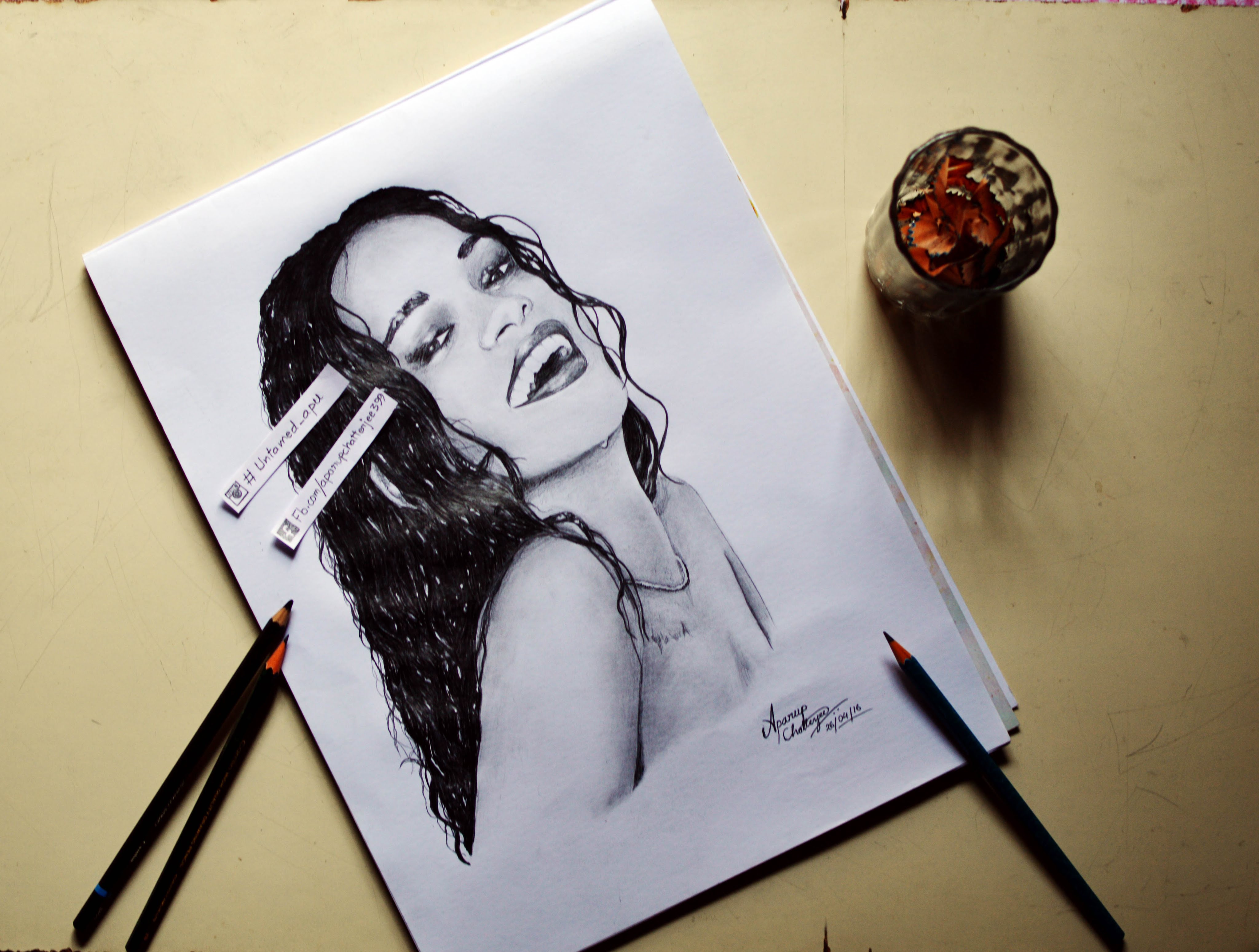 4096x3098 Rihanna Pencil Sketch (Time Lapse)