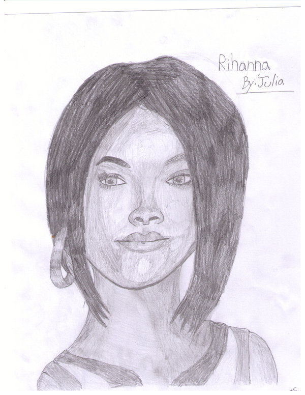 600x776 Rihanna Sketch By Leopardiva101