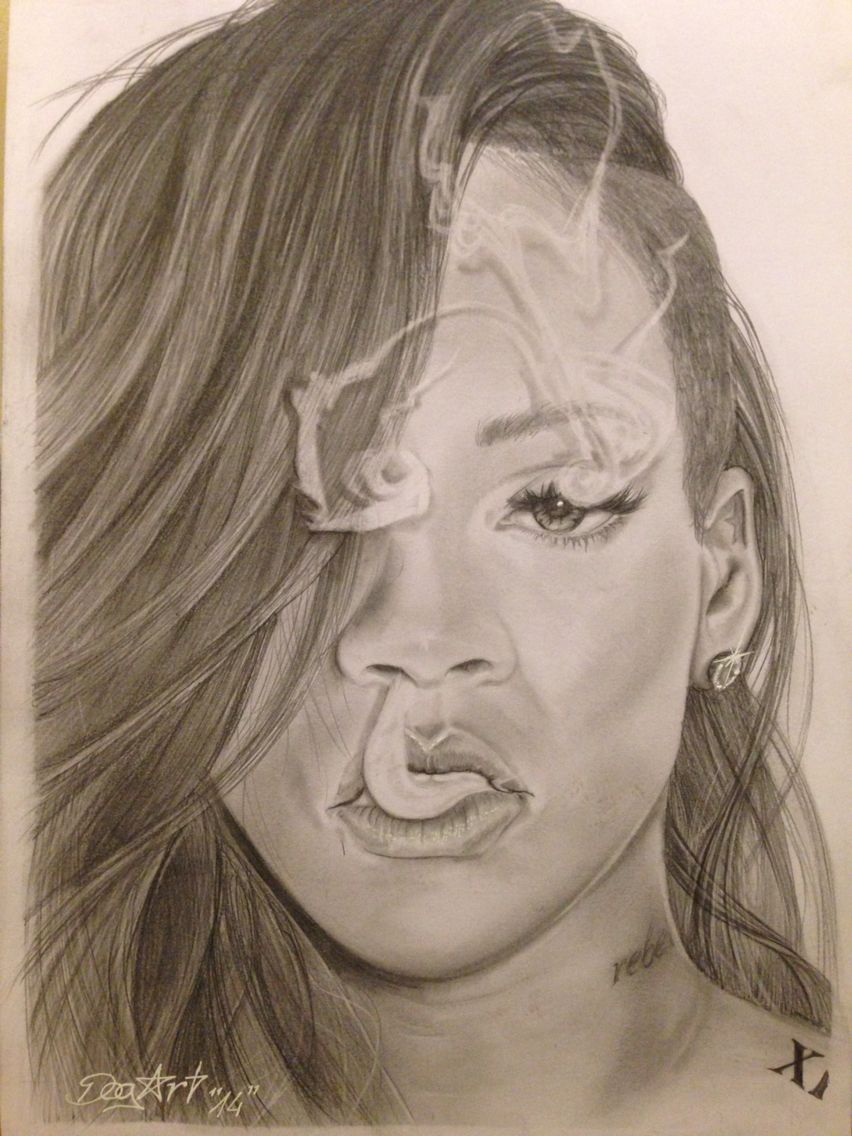 852x1136 Rihanna Drawing Portrait Things To Draw Drawing