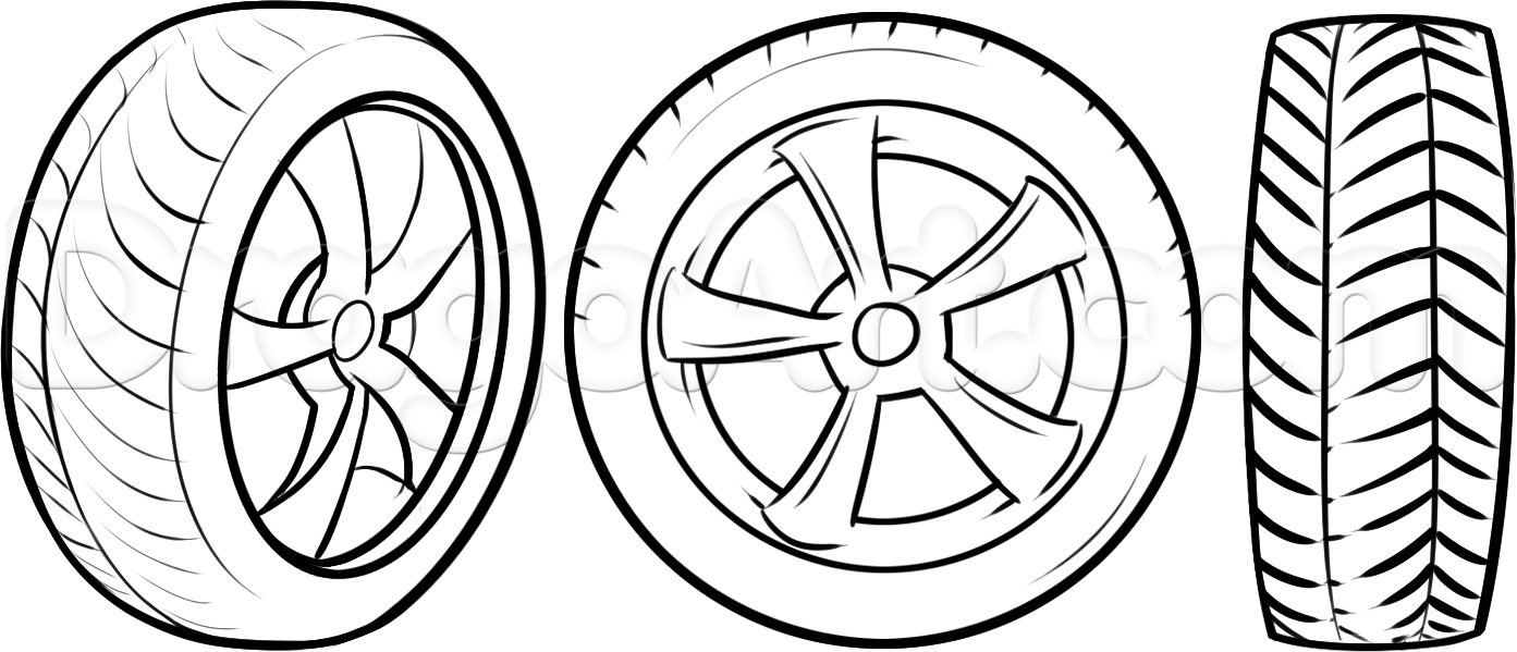 1393x599 How To Draw Tires, Step By Step, Cars, Draw Cars Online