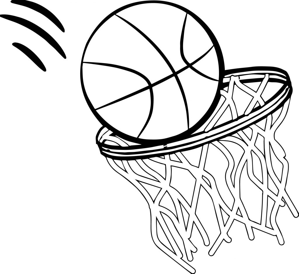1024x938 Professional Basketball Hoop Coloring Page Rim Drawing