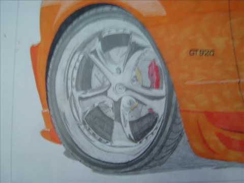 480x360 Ford Mustang Chrome Rim Drawing