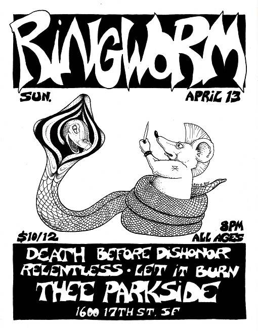 510x654 Ringworm, Death Before Dishonor, Relentless, Let It Burn @ Thee