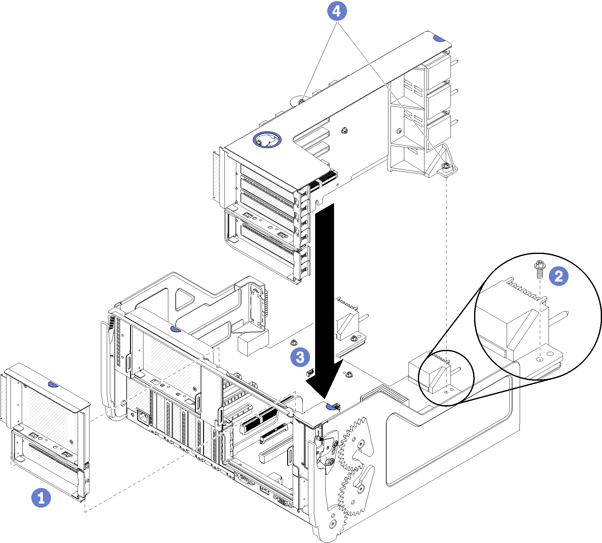 1939x1749 Installing Options Install The Riser For Slots 10 Through 15