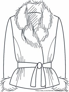 236x311 Robe Style Coat Technical Drawing Sketches