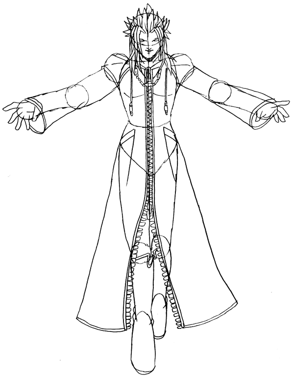 600x768 How To Draw Xemnas From Kingdom Hearts Lesson