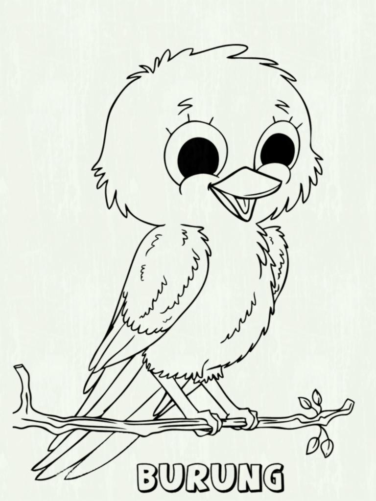 768x1024 Cute Little Bird Coloring Pages Great For Kids Sheet Page Color