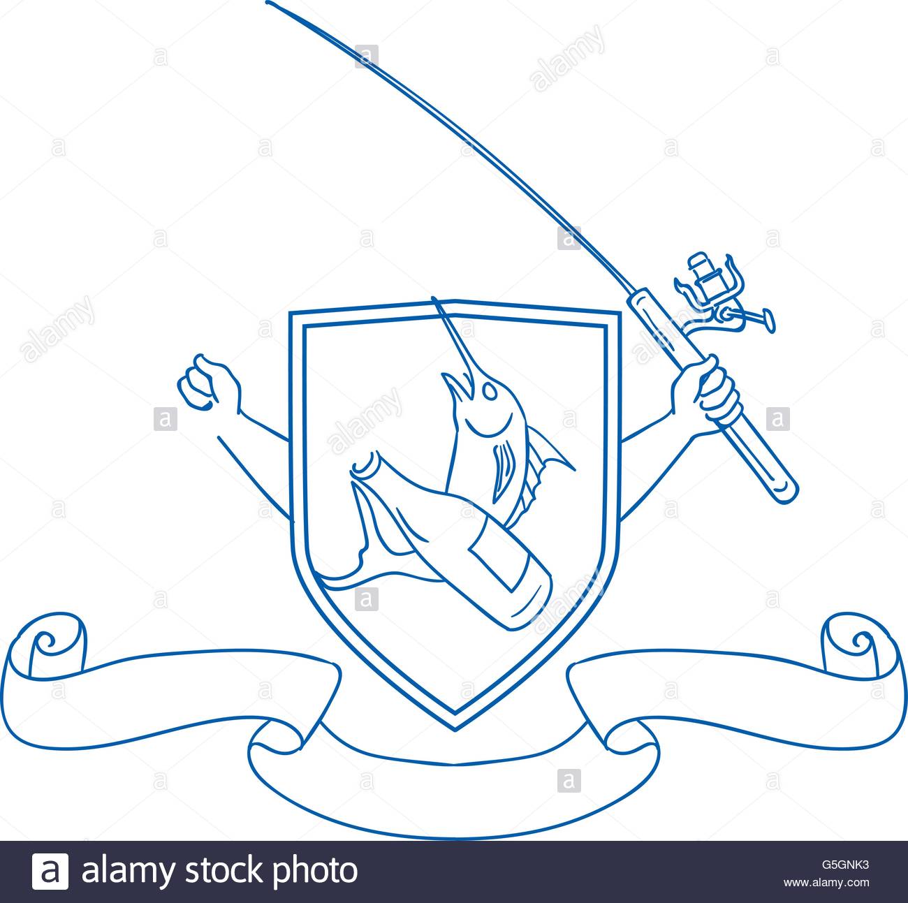 1300x1293 Drawing Sketch Style Illustration Of Hand Holding Fishing Rod