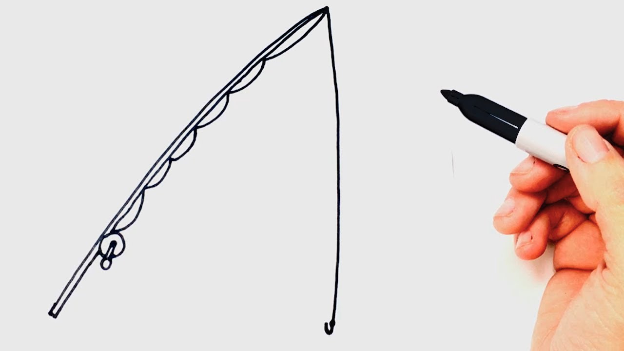 1280x720 How To Draw A Fishing Rod Step By Step Easy Drawings