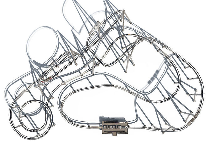 667x500 Roller Coaster Track And Train 3d Cgtrader