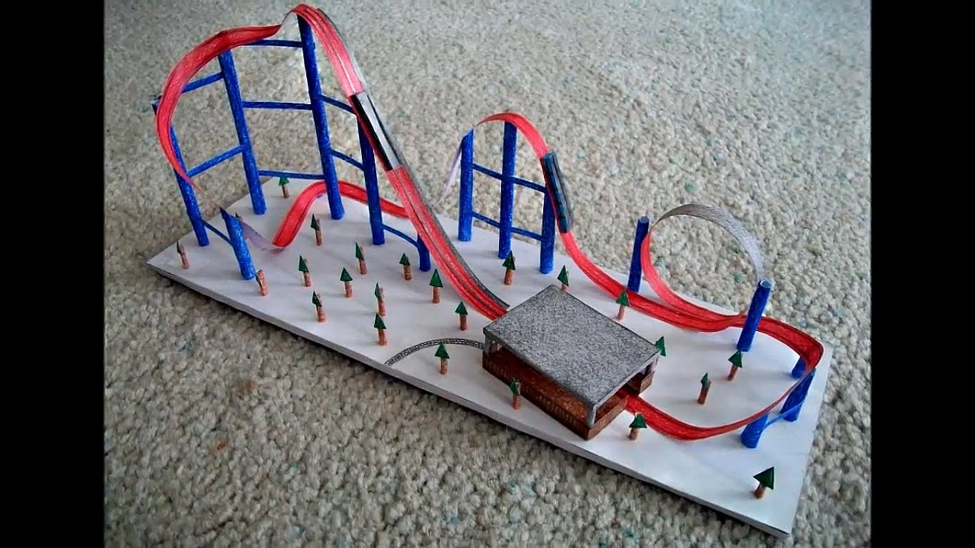 1366x768 Paper Model Of A Roller Coaster
