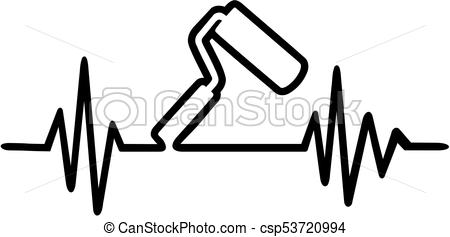 450x237 Painter Roller Heartbeat Line Eps Vectors