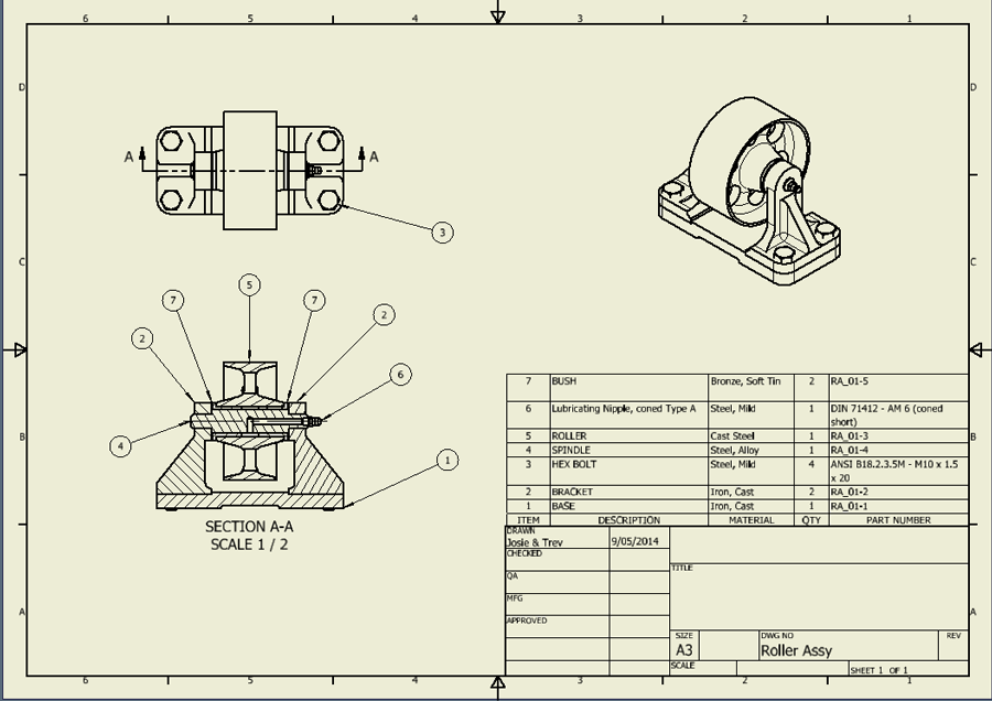 900x636 Roller Bracket Assembly