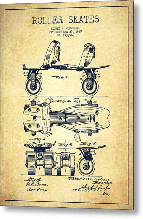 494x752 Roller Skate Patent Drawing From 1879