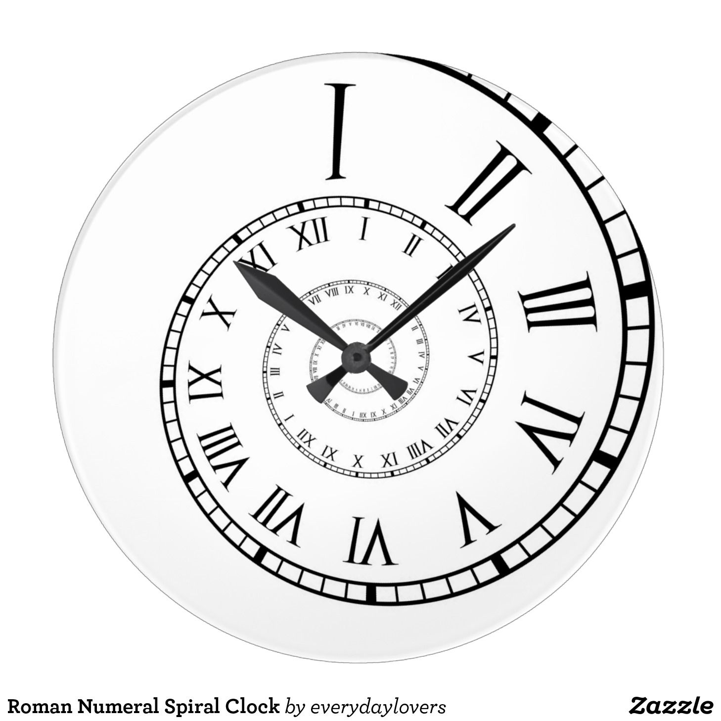 1458x1458 Roman Numeral Spiral Clock Spiral, Clocks And Tattoo