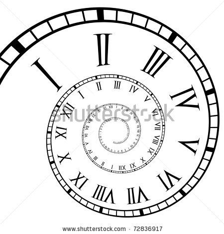 450x470 Spiral Roman Numeral Clock Time Line By Wongstock, Via