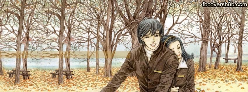 850x315 Download Romantic Couple On Bicycle Drawing Fb Cover Facebook