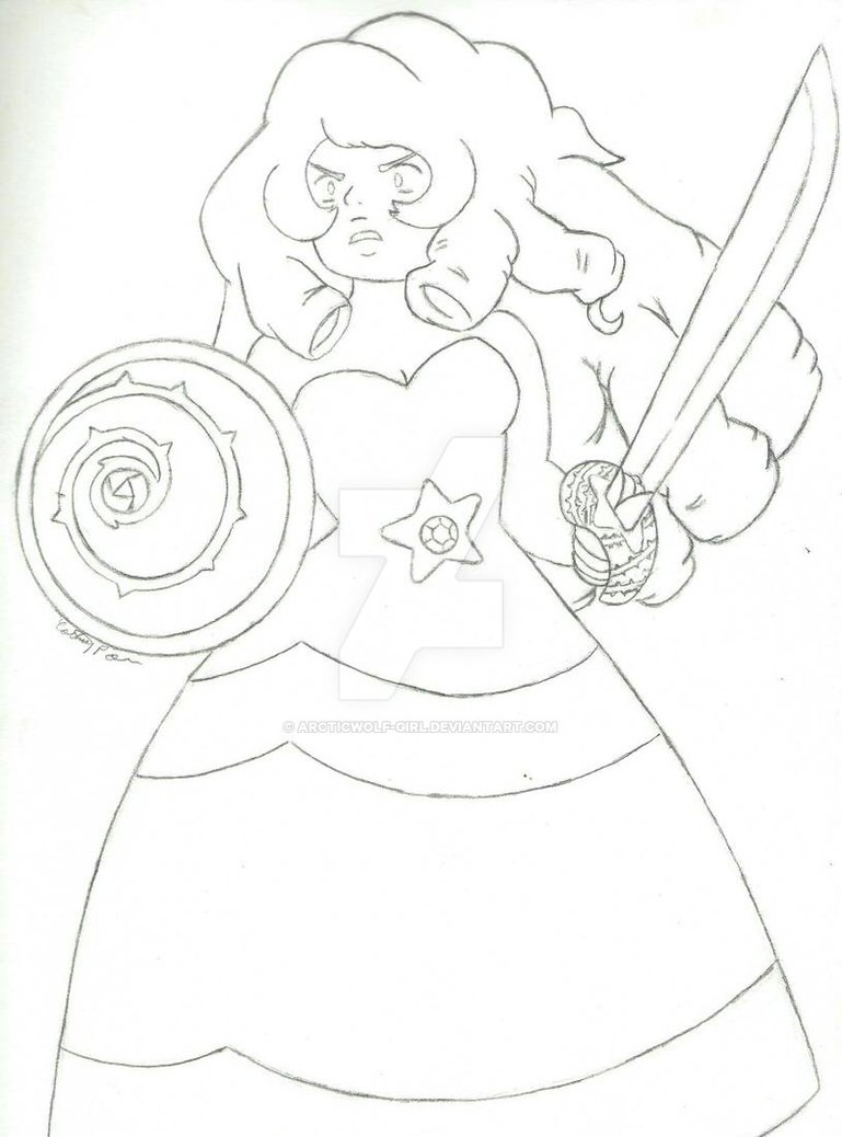 769x1038 Rose Quartz Line Art By Arcticwolf Girl