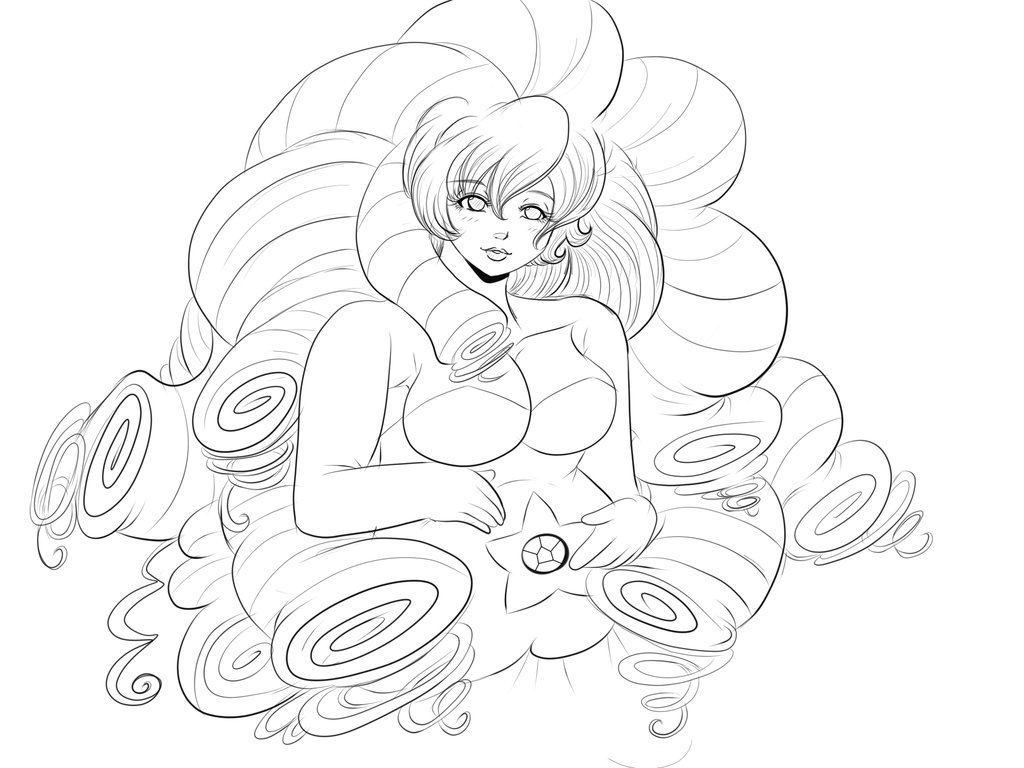 1024x768 Rose Quartz Lineart By Invader Celes