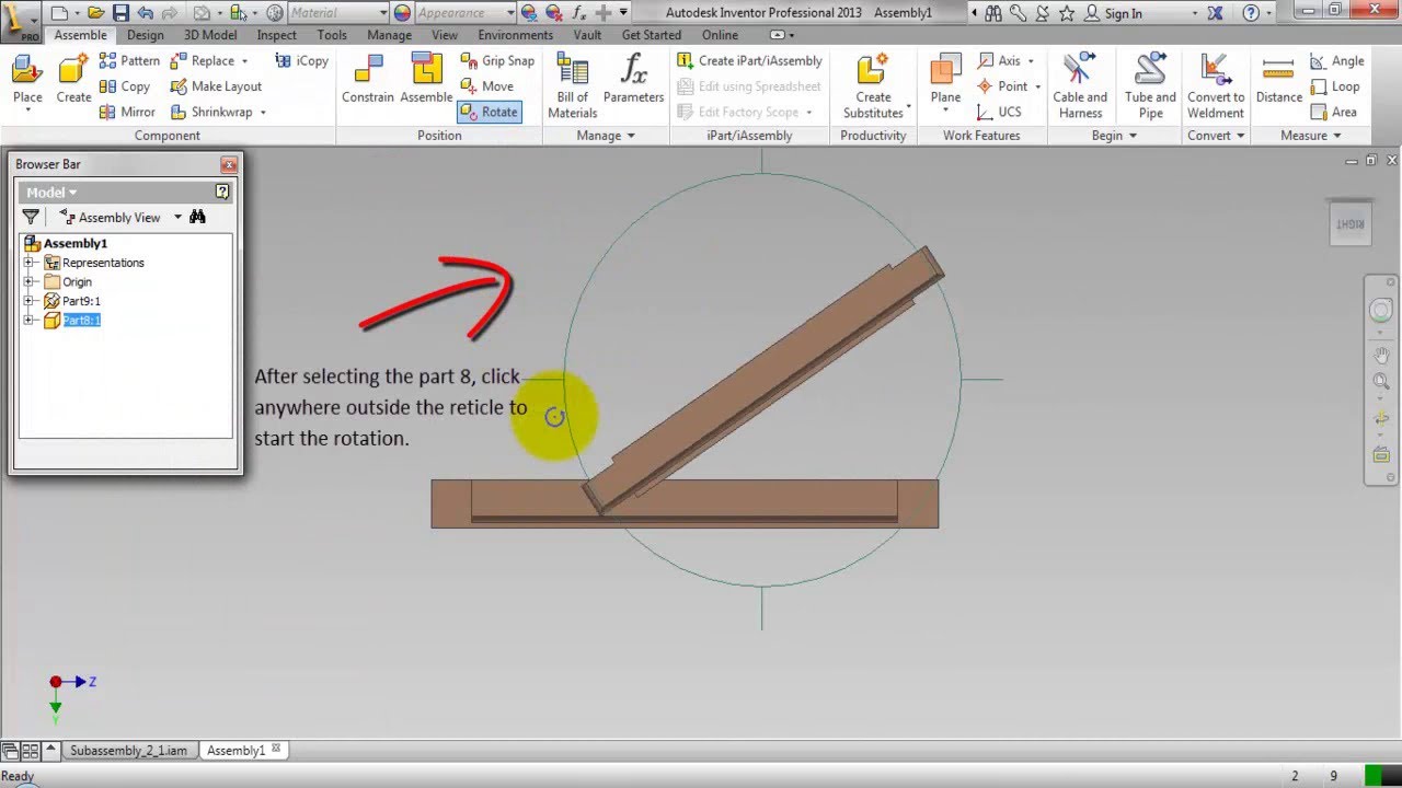 1280x720 Rotating And Placing Components In An Assembly (Video Tutorial