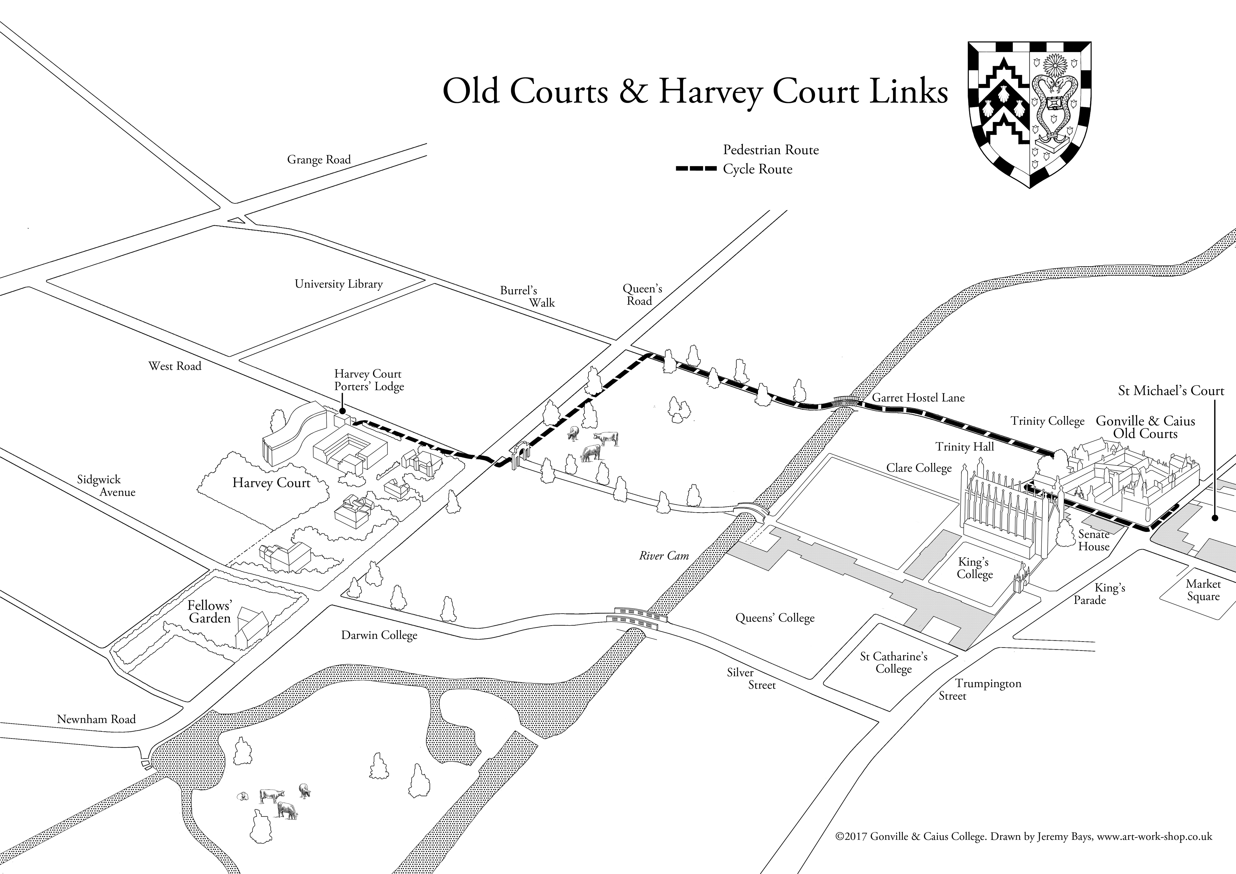 4093x2895 Walking Route Between Caius Sites Gonville Amp Caius