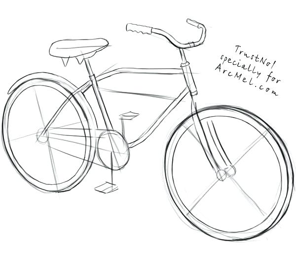 600x516 How To Draw A Bike And How To Draw A Bike Step 3 Draw Bike Route
