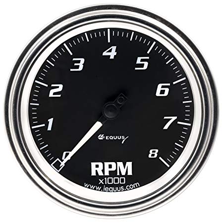 450x450 Equus 7068 3 38 Tachometer, Chrome With Black Dial