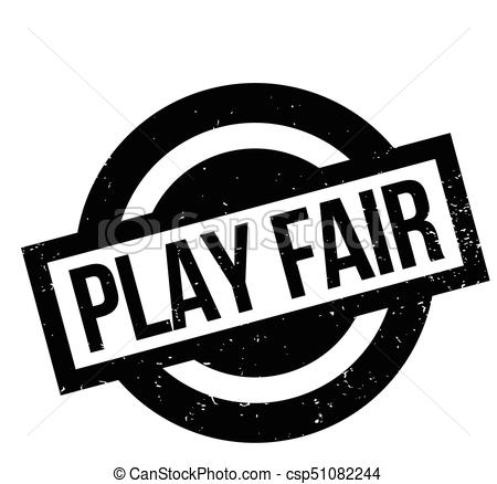 450x438 Play Fair Rubber Stamp. Grunge Design With Dust Scratches . Eps