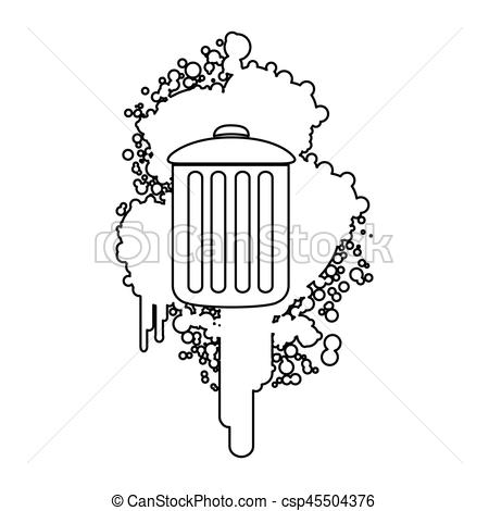 450x470 Figure Stain Aerosol Sprays With Can Trash Inside, Vector