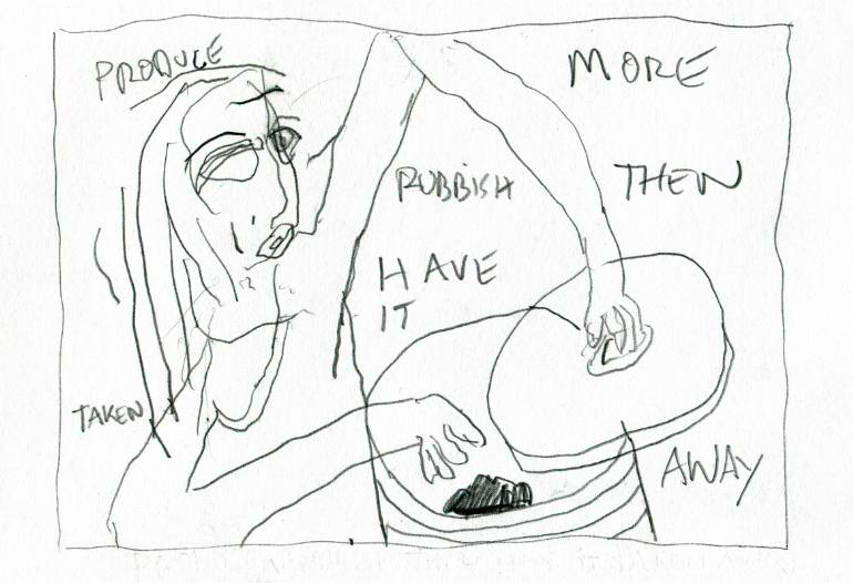 770x526 Saatchi Art Produce More Rubbish Drawing By Frank Grauso