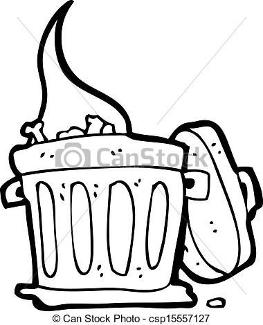 380x470 Cartoon Garbage Can Vector Illustration