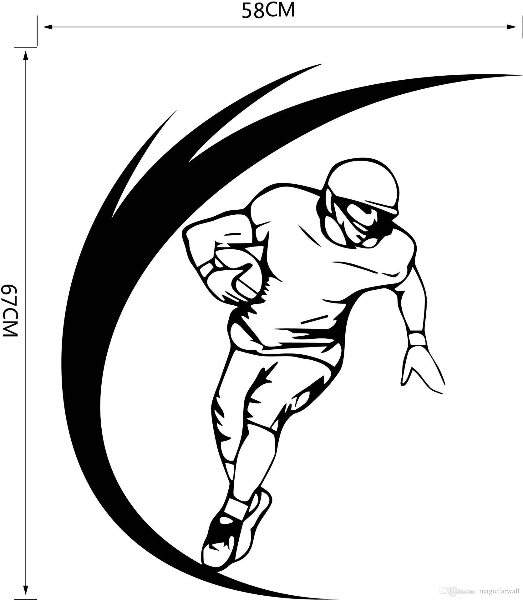 1672x1920 Rugby Boy Wall Stickers Boys Bedroom Background Wall Decals Unique