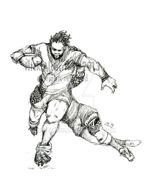 600x760 Rugby League Sketch By Tribemun