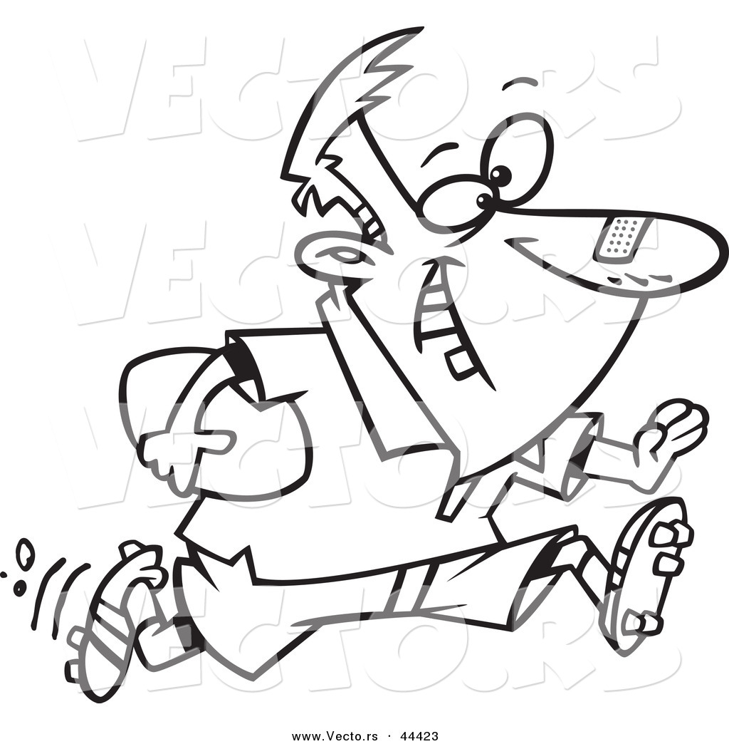 1024x1044 Vector Of A Happy Cartoon Rugby Player Running With Missing Teeth
