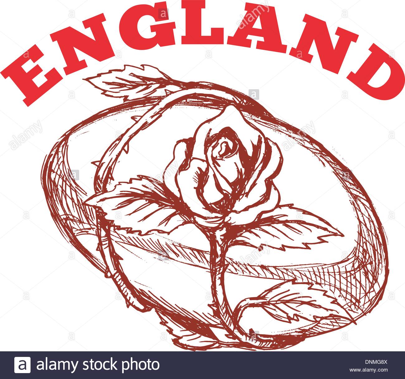 1300x1219 Hand Sketched Drawing Illustration Of Rugby Ball With Rose Flower
