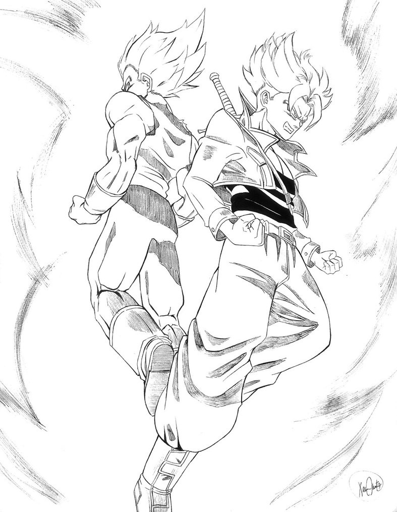 787x1015 Saiyan Rush (Bw) By Maithagor