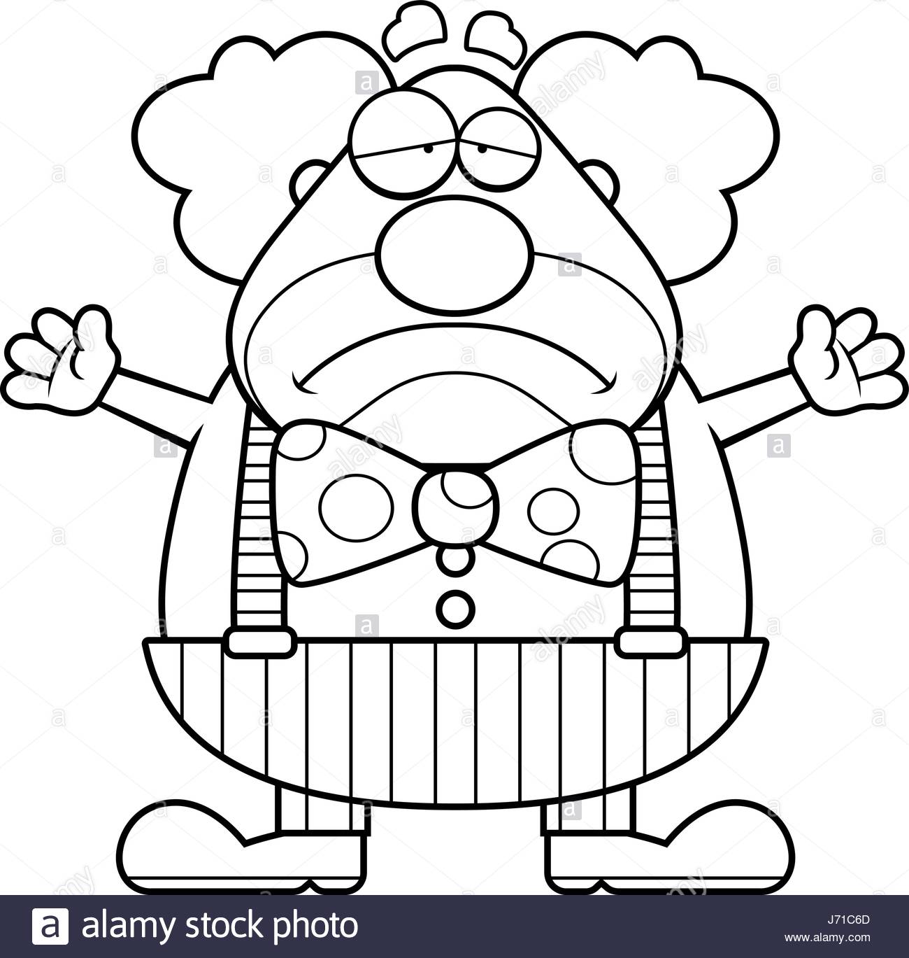 1300x1369 A Cartoon Illustration Of A Clown With A Sad Expression Stock